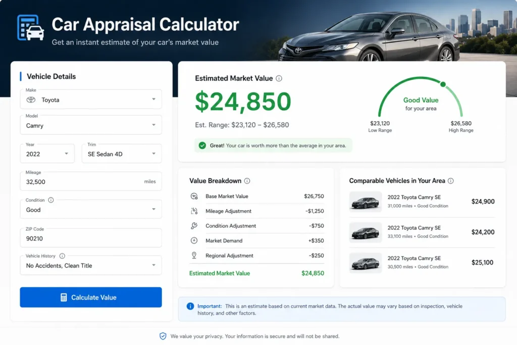 car appraisal calculator